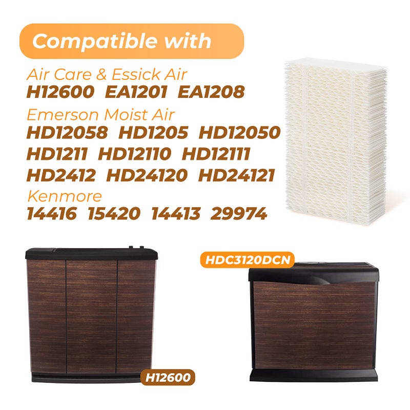 Ximoon فلتر فتيل مرطب Ximoon HDC411 لأجهزة Aircare وEssick Air HD1205 وHD1211 وEA1201 وEA1208 وHD12110، متوافق مع Kenmore 14909 و14912 و32-14912 و42-14912 - عبوة من 4 قطع - Image 2